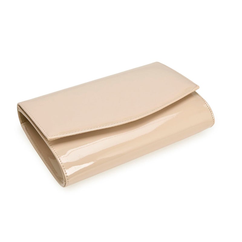 CHARMING TAILOR Patent Leather Flap Clutch for Women Classic Elegant Evening Bag Chic Dress Purse (Nude) - Image 4